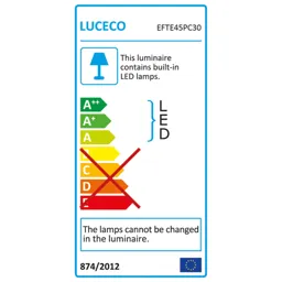 Luceco Chrome effect Non-adjustable LED Fire-rated Warm white Downlight 5W IP65