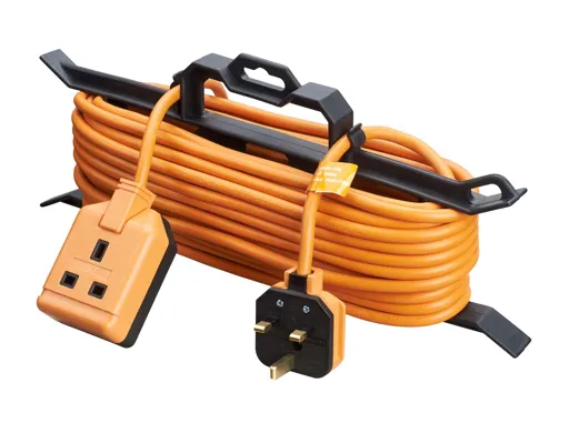 Masterplug 1 socket Orange Extension lead, 15m