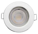 Luceco Chrome effect Non-adjustable LED Fire-rated Cool white Downlight 5W IP65, Pack of 6