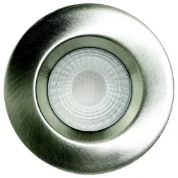 Luceco Matt Stainless steel effect Non-adjustable Fire-rated Downlight IP20, Pack of 6