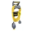 Masterplug IP54 Rated 1 socket 13A Grey & yellow Extension lead, 15m