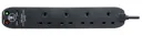Masterplug Surge Black 13A 4 socket Extension lead with USB, 1m