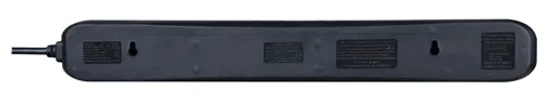 Masterplug Surge Black 13A 6 socket Extension lead with USB, 1m