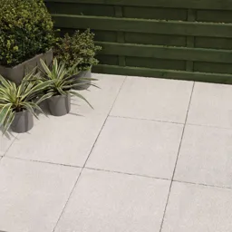 Textured Grey Reconstituted stone Paving slab (L)450mm (W)450mm