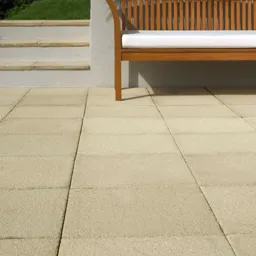 Textured Buff Reconstituted stone Paving slab (L)450mm (W)450mm