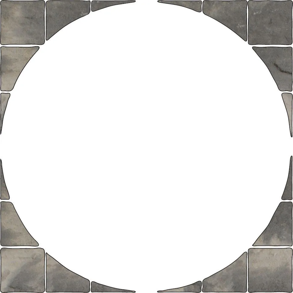 Old riven Autumn silver Paving circle squaring off pack 1.24m² , Pack of 12