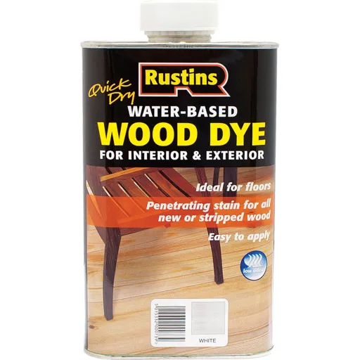 Rustins Quick Dry Wood Dye - White, 1l