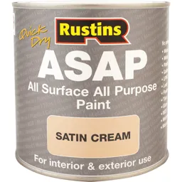 Rustins ASAP All Surface All Purpose Paint - Cream, 500ml