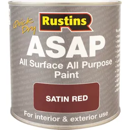 Rustins ASAP All Surface All Purpose Paint - Red, 250ml