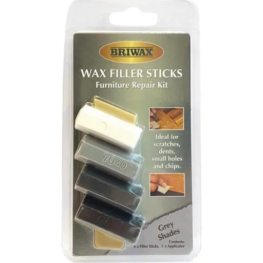 Briwax Wax Filler Sticks Furniture Repair Kit - Grey