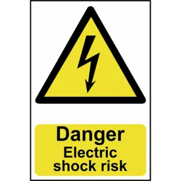 Scan Danger Electric Shock Risk Sign - 200mm, 300mm, Standard