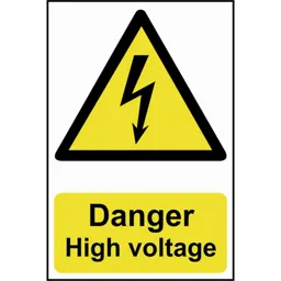Scan Danger High Voltage Sign - 200mm, 300mm, Standard
