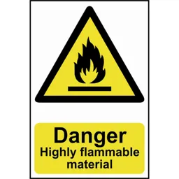 Scan Danger Highly Flammable Material Sign - 200mm, 300mm, Standard