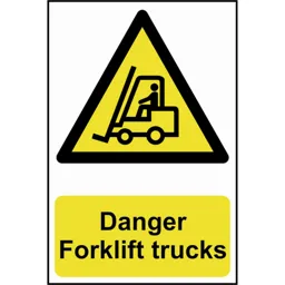 Scan Danger Forklift Trucks Sign - 200mm, 300mm, Standard