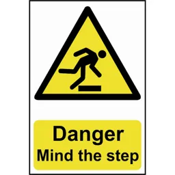 Scan Danger Mind The Step Sign - 200mm, 300mm, Standard