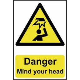 Scan Danger Mind Your Head Sign - 200mm, 300mm, Standard