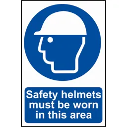 Scan Safety Helmets Must Be Worn In This Area Sign - 200mm, 300mm, Standard