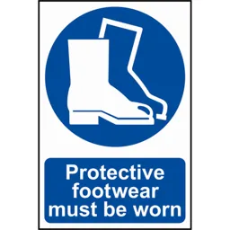 Scan Protective Footwear Must Be Worn Sign - 200mm, 300mm, Standard