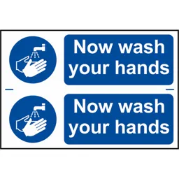 Scan Now Wash Your Hands Sign Pack of 2 - 300mm, 100mm, Standard