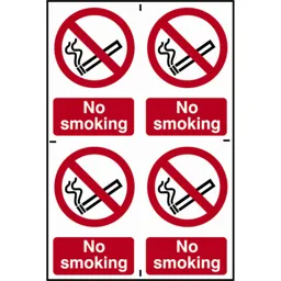 Scan No Smoking Sign Pack of 4 - 100mm, 150mm, Standard