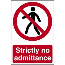 Scan Strictly No Admittance Sign - 200mm, 300mm, Standard