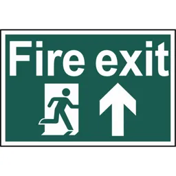 Scan Fire Exit Running Man Arrow Up Sign - 300mm, 200mm, Standard