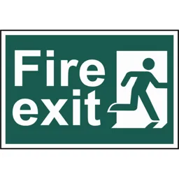 Scan Fire Exit Running Man Sign - 300mm, 200mm, Standard