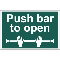 Scan Push Bar To Open Sign - 300mm, 200mm, Standard