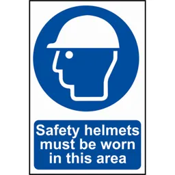 Scan Safety Helmets Must Be Worn In This Area Sign - 400mm, 600mm, Standard