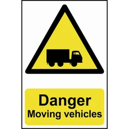 Scan Danger Moving Vehicles Sign - 400mm, 600mm, Standard