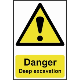 Scan Danger Deep Excavation Sign - 400mm, 600mm, Standard