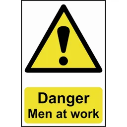 Scan Danger Men At Work Sign - 400mm, 600mm, Standard