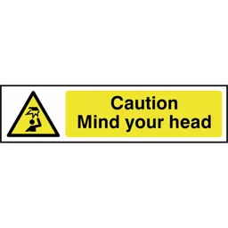 Scan Caution Mind Your Head Sign - 200mm, 50mm, Standard