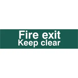 Scan Fire Exit Keep Clear Sign - 200mm, 50mm, Standard