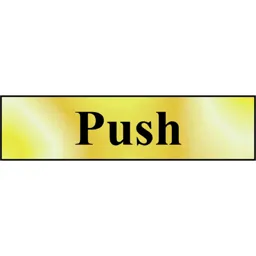 Scan Brass Effect Push Sign - 200mm, 50mm, Standard