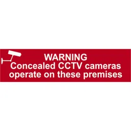 Scan Warning Concealed CCTV Cameras Operate On These Premises Sign - 200mm, 50mm, Standard