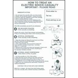 Scan How To Treat An Electric Shock Casualty Sign - 400mm, 600mm, Standard