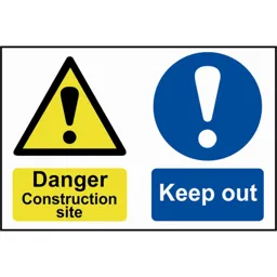 Scan Danger Contruction Site Keep Out Sign - 600mm, 400mm, Standard