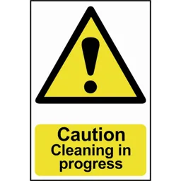 Scan Caution Cleaning In Progress Sign - 200mm, 300mm, Standard