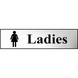 Scan Chrome Effect Ladies Sign - 200mm, 50mm, Standard