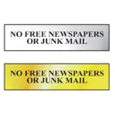 Scan Chrome Effect No Free Newspapers Or Junk Mail Sign - 200mm, 50mm, Standard
