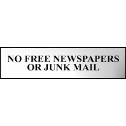 Scan Chrome Effect No Free Newspapers Or Junk Mail Sign - 200mm, 50mm, Standard