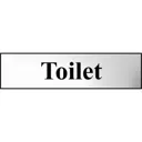 Scan Chrome Effect Toilet Sign - 200mm, 50mm, Standard