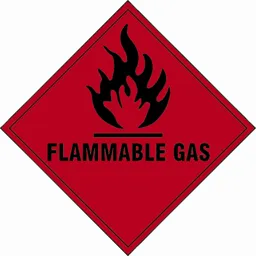 Scan Flammable Gas Sign - 100mm, 100mm, Standard