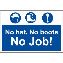 Scan No Hat, No Boots, No Job Sign - 600mm, 400mm, Standard