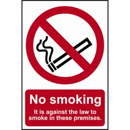 Scan No Smoking It Is Against The Law To Smoke On These Premises Sign - 200mm, 300mm, Standard