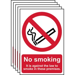 Scan No Smoking It Is Against The Law To Smoke On These Premises Sign - 200mm, 300mm, Standard