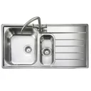 Rangemaster Oakland 1.5 Bowl Right Hand Inset Stainless Steel Kitchen Sink with Waste