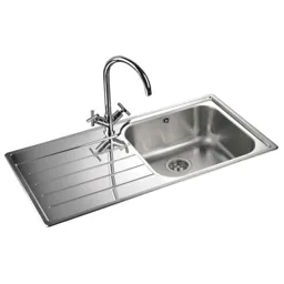 Rangemaster Oakland Inset Single Bowl Stainless Steel Kitchen Sink with Waste - Left Hand Drainer