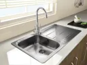 Rangemaster Glendale Inset Single Bowl Stainless Steel Kitchen Sink with Waste